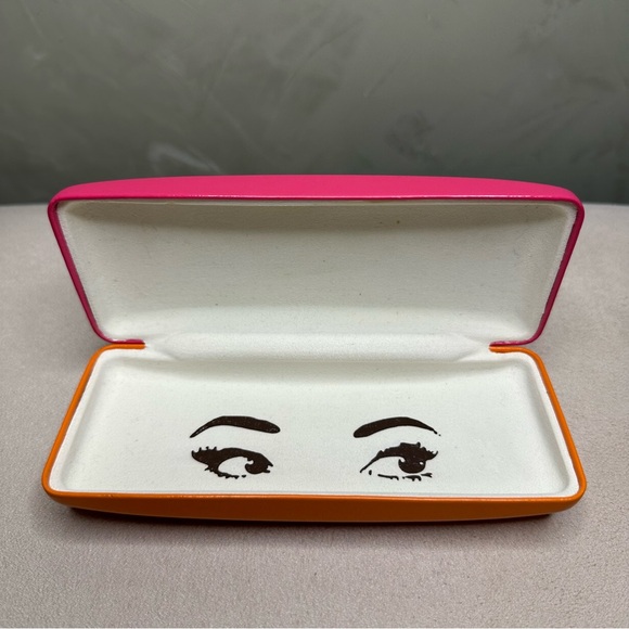 Kate Spade New York Hard Shell Protective Eyeglass Case Pink Orange - Picture 3 of 3